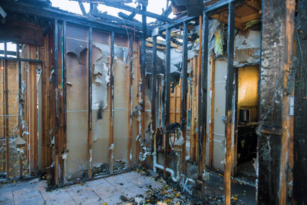 Professional Fire Damage Restoration technician working in Denton, TX